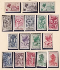 GUADELOUPE, 1947 Pictorial ex Airs set of 17, lhm.