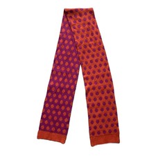 J Crew Crewcuts Purple Orange Polka Dot Reversible Scarf 58"x5.5"