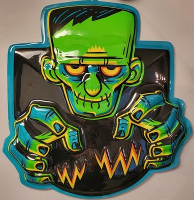 Hyde Eek Frankenstein Monster Wall Decor Hanging Sign 25  Retro-Style Vac Form