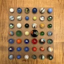Lot Of 42 Vintage Glass MARBLES Includes Glow, Swirl, Corkscrew, Shooter Lot A