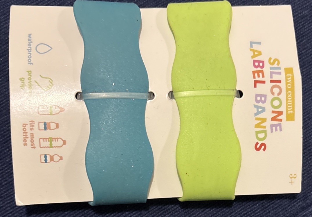2-count pack of sSlicone Label Bands