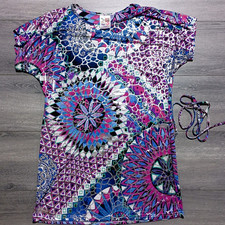 India Boutique Dress Womens One Size Purple Shiny Summer Short