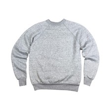 Vtg 80s Tultex Blank Raglan Sweatshirt L Fits M Heather Gray USA Made