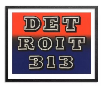 Ben Eine - Detroit 313 Signed and Numbered Ltd Ed. Screen Print W/ COA