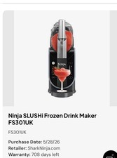 Ninja SLUSHi FS301UK Frozen Drink Maker - Boxed- 708 Days Ninja Warranty Left