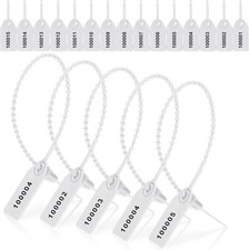 100-Pack Numbered Security Tags – Plastic Pull-Tight Security Seals 25cm Length