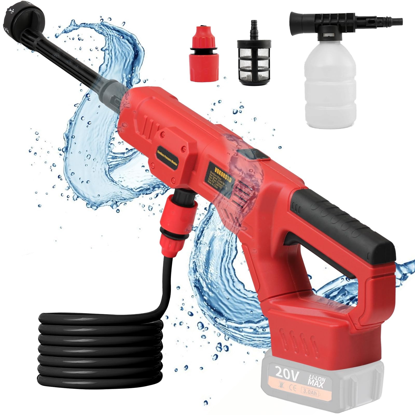 Cordless Pressure Washer for Milwaukee M18 Battery, Portable