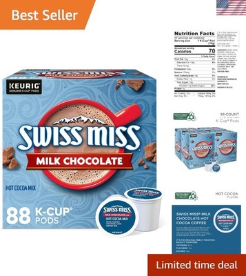 Delicious Milk Chocolate Hot Cocoa K-Cup Pods - 88 Count for Family Enjoyment