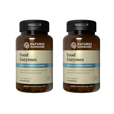 Nature's Sunshine Food Enzymes - Digestive Support with 120 Count (Pack of 2)