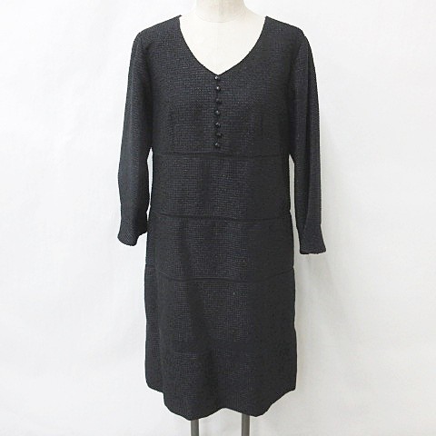 Cara Dress Black Lace Knee-Length Flare 3/4 Sleeve LLC, Excellent Condition