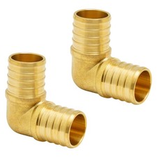 1 Inch 90 Degree Elbow PEX Crimp Plumbing Fittings LeadFree Brass 2 Pack