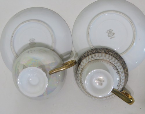 12 Unique Vintage Bone China Tea Cups & Saucers Job Lot Geometric/Paisley/Fleur - Picture 8 of 14