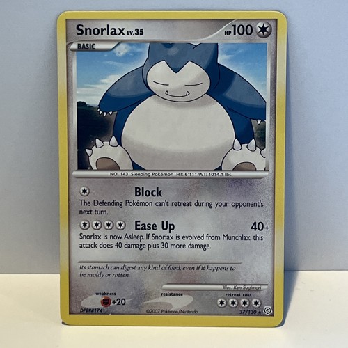 Pokémon TCG Snorlax Diamond & Pearl, Regular Rare Card 37/130
