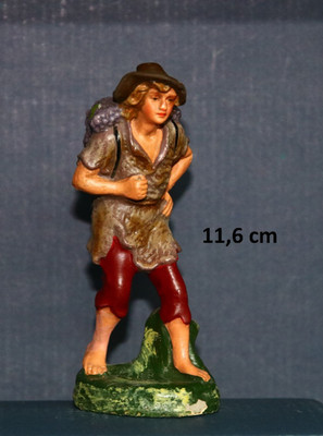 MAROLIN Krippenfigur Hirte Pappmachee Masse (passt zu 12 cm Figuren)