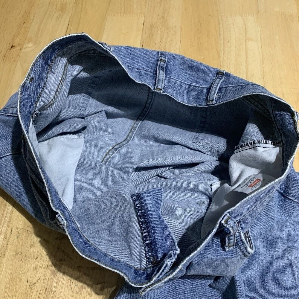 WRANGLER Jeans Mens 40X30 Relaxed Fit Stretch Faded Blue A-68 thumbnail 9