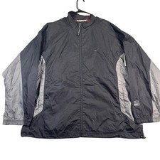 VTG Nike Windbreaker Jacket Men's XXL Black Gray Full Zip Lightweight Sportswear