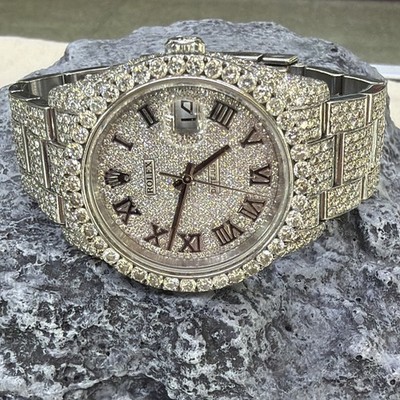 Rolex 36mm Datejust 116200 Custom Iced Out Diamonds Dial Bezel and