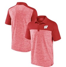 Men's Fanatics Red Wisconsin Badgers Omni Polo NWT S