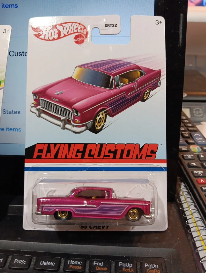 HOT WHEELS FLYING CUSTOMS ASSORTED LOT OF 4 CARS CHEVYS  MINT CARDS - Image 2 of 4