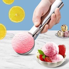 Ice Cream Scoop Stainless Steel Scooper Kitchen Tool Mash Potato Spoon Non-stick
