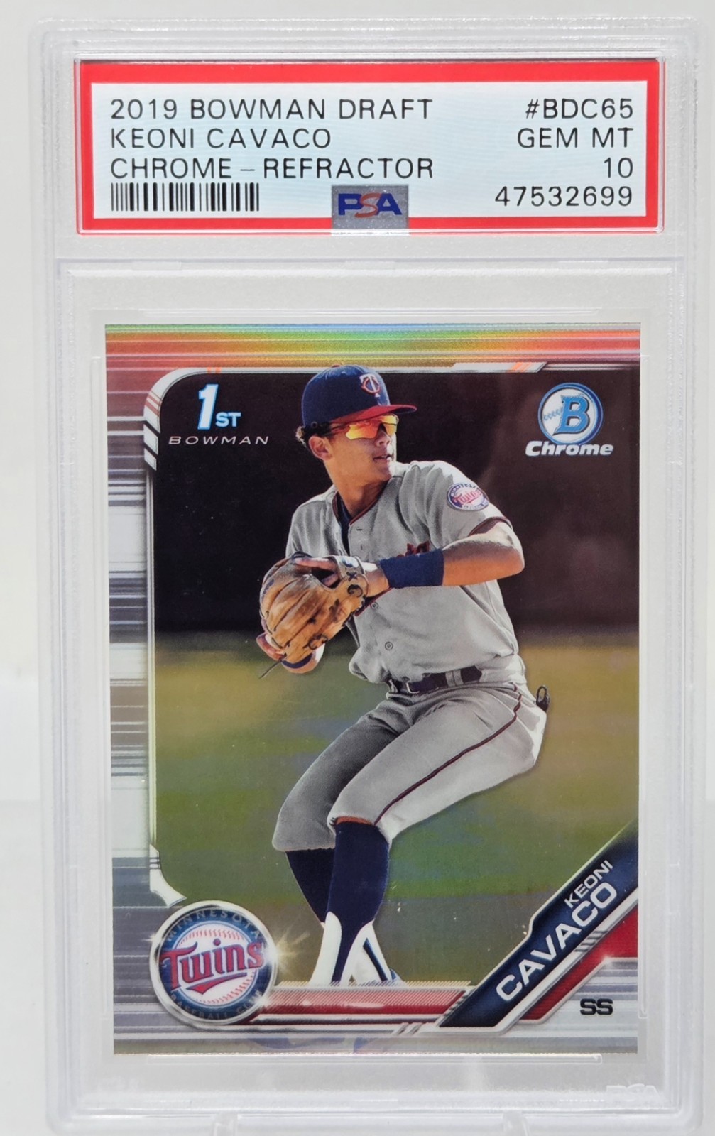 2019 Bowman Chrome Refractor KEONI CAVACO RC CARD PSA 10 GEM MINT