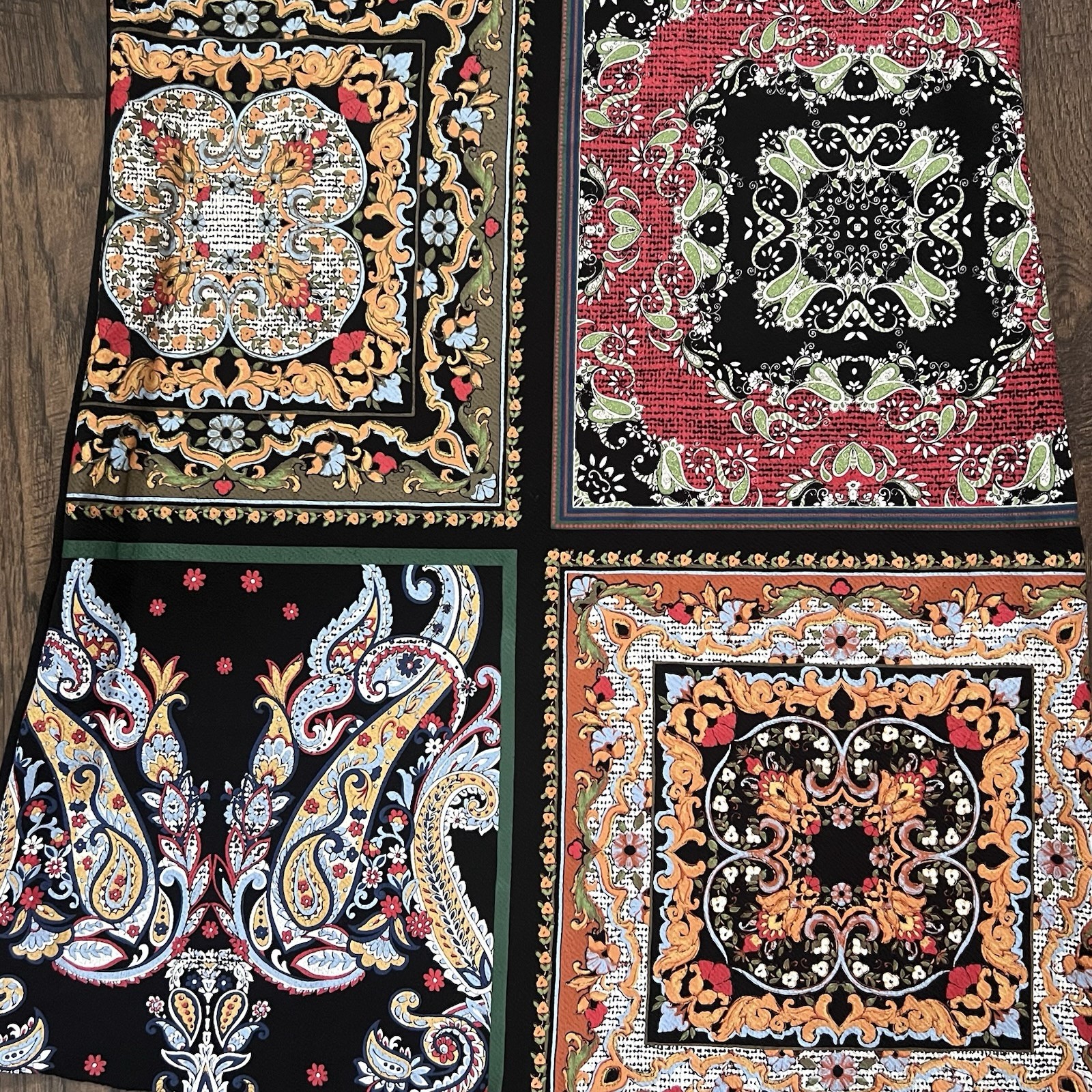 Zara Basic Patchwork Printed Black Midi Dress 3/4… - image 3