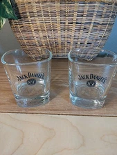 JACK DANIELS Tennessee Whiskey 8oz Rocks Drink Glasses Barware Set of 2