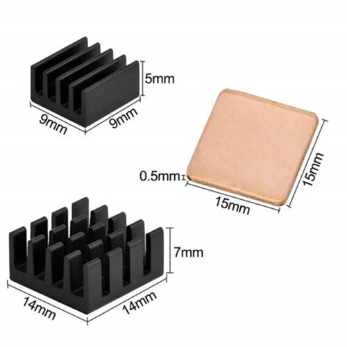 25Pcs Heatsink Kit Aluminum+Copper Heat Sink Kits For Raspberry Pi 2/3 B+ 4B - Afbeelding 4 van 9