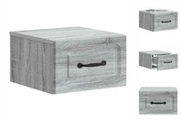 Nachttisch HäNgend Nachtschrank Nachtkommode Graues Sonoma 34,5X33X20 Cm