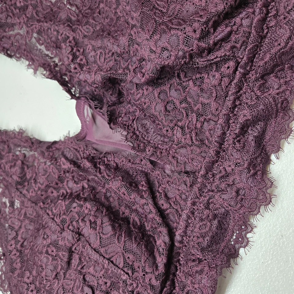 Aerie Women Bra 2XL Purple Floral Bralette Wireless Lace Strap Adjustable - Image 4 of 4