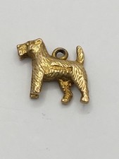 Schnauzer Dog Pendant Charm 9ct Yellow Gold 375 B'ham Hallmarked 1cm 1.2g J7P815