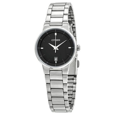 Citizen Classic Quartz Black Dial Stainless Steel Ladies Watch EU6010-53E