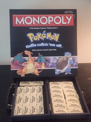 Pokemon Monopoly Exclusive Kanto Edition Board Game, Plus Don Pedro Dominos Game