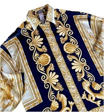 INCREDIBLE GIANNI VERSACE MARINE VANITAS SILK SHIRT