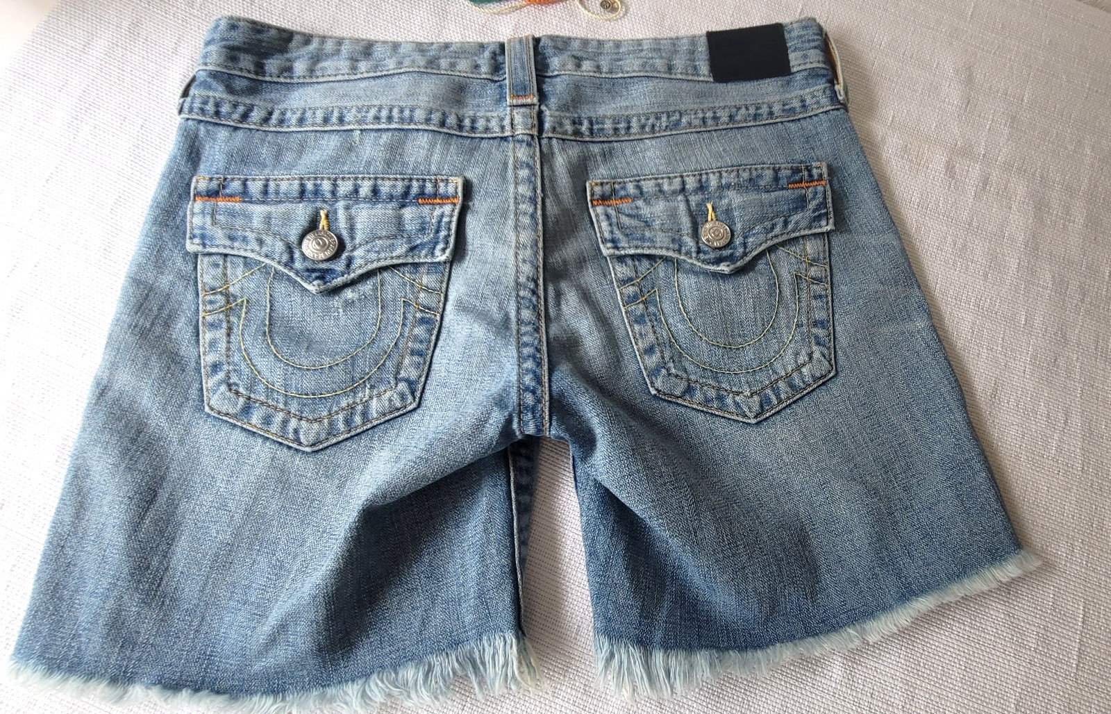 True Religion Joey Jean Shorts Low Rise Cut Off Short Stretch Size 26 thumbnail 2