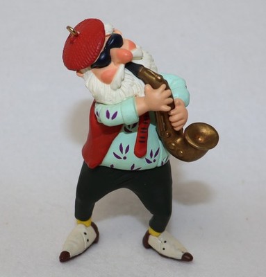 Vintage Christmas Ornament St Louie Nick Sax Santa Hallmark Jazz 87 In Box