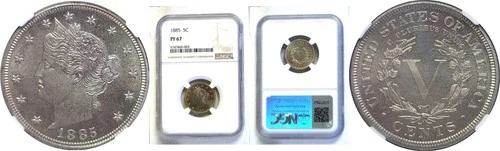 1885 5C Liberty Nickel  NGC PF-67