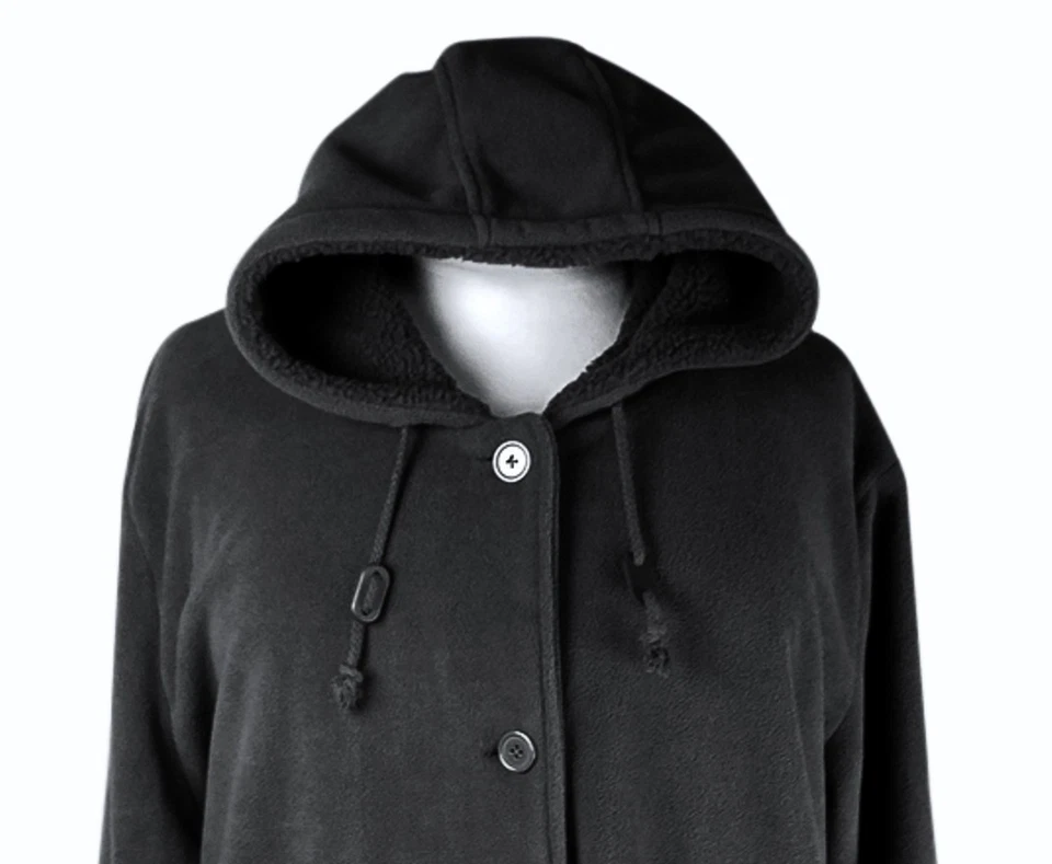 NUEVO Abrigo Roaman's Negro Talla Grande 4X Forrado Con Capucha Acentos Polares Foto 4 de 4