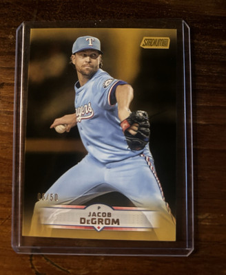 Topps 2025 Stadium Club Jacob deGrom #194 Gold Foil /50 Texas Rangers