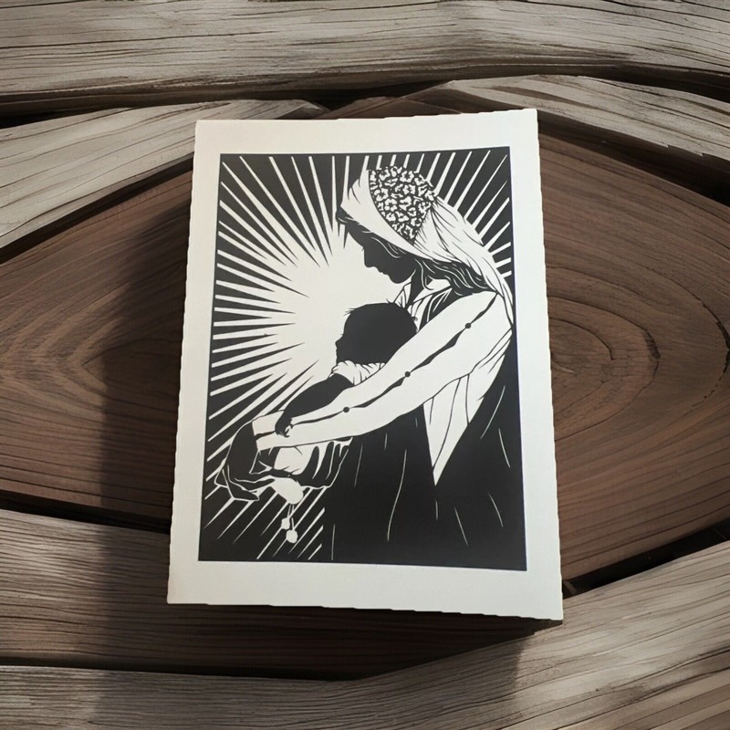 New Greeting Card With Envelope Mary Lady Of Light/ Jesus  Dan Paulos