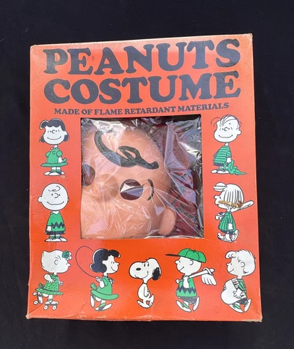 Rare VTG Charlie Brown Peanuts Costume Small by Bland Charnas Co. (1966) In Box!