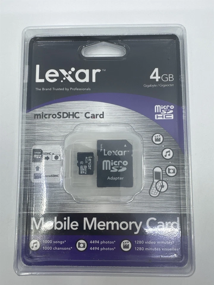 Lexar 4GB Mobile Memory Card Micro SD Adapter New In Packaging SDMI4GB-695 - Image 2 of 3