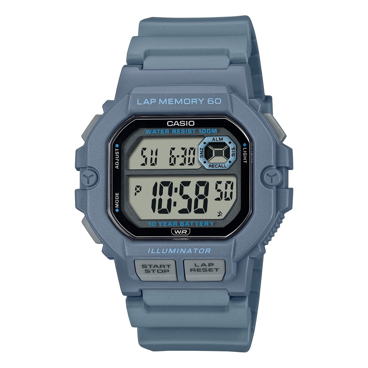 Wristwatch CASIO WS-1400H-2AVEF Silicone Blue Chrono Alarm Dual Time Sub  100mt