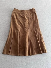 Vintage A. V. V Michel Klein Mermaid Skirt 36 Japan Import 25W Brown Suede Feel
