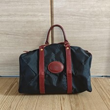 Sac Boston LONGCHAMP en cuir nylon noir détail métal 11,81 pouces voyage...