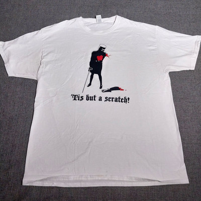 Monty Python The Black Knight T Shirt XL White TIS BUT A SCRATCH