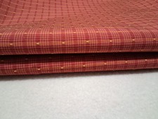 50"x37" Rust Red Woven Fabric 2 pcs Remnants Gold Dot Pattern Upholstery Drapery