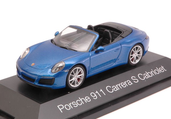 Herpa 1/43 Porsche 911 Carrera S Cabriolet 2016 Blau Statisches Modell Diecast-image