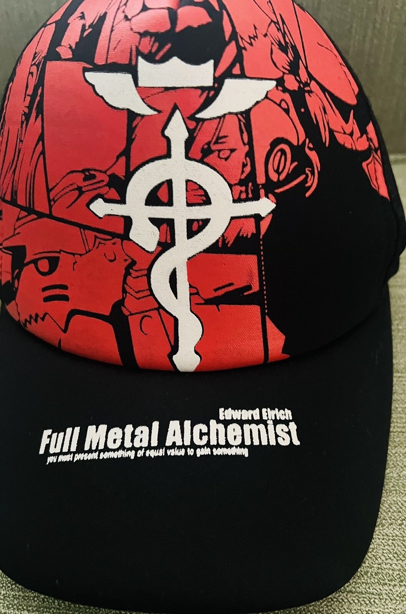 RARE Black Full Metal Alchemist Anime Flex Fit Hat Adult One