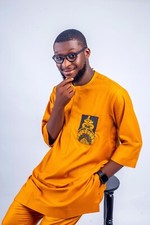 African Nigerian Senator Style Shirt with pocket design  Pants Outfit.